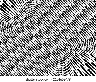 ne art optical art. Psychedelic background. Monochrome background. Optical illusion style. Black dark background. Modern pattern. Abstract graphic texture. Graphic ornament. Vector template