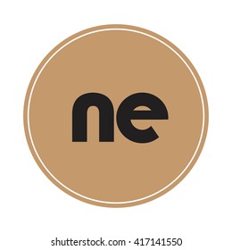 ne brown letters ,abstract background logo, design identity in circle, alphabet letter