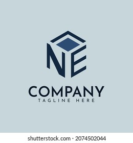 NE building letter logo vector, suitable for Construction, Real Estate, and Mortgage.