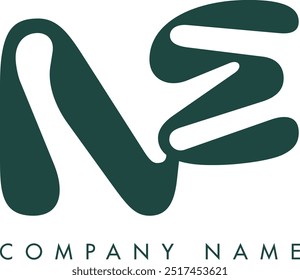 Diseño de Vector de logotipo de letra abstracta moderna creativa NE. Utilizable para su empresa o negocio e identidad de marca.