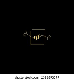 NE creative modern letters logo design template