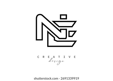 NE Creative Monogram Logo Design-Stock Creative Branding Design Concept