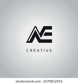 NE E N modern creative alphabet company logo design vector icon template.