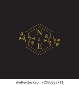 NE elegant wedding initial logo in high quality professional design that will print well across any print media