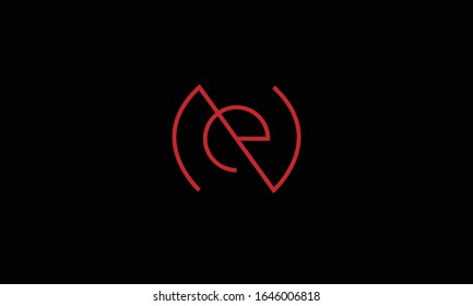 ne en abstract vector logo monogram template