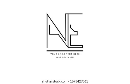 NE EN abstract vector logo monogram template