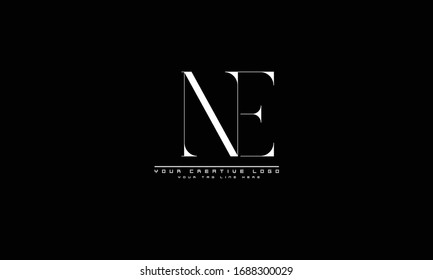 NE EN abstract vector logo monogram template