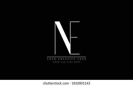 NE EN abstract vector logo monogram template