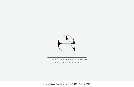 NE EN abstract vector logo monogram template