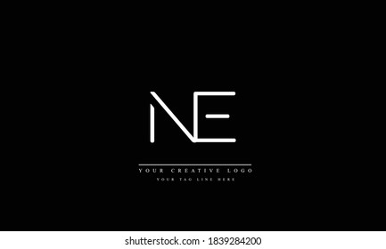 NE EN abstract vector logo monogram template
