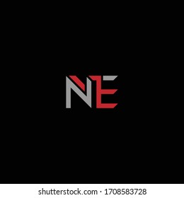 NE or EN letter designs with different colors and backgrounds