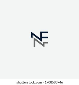 NE or EN letter designs with different colors and backgrounds