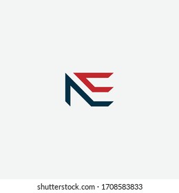 NE- oder EN-Buchstaben-Designs mit unterschiedlichen Farben und Hintergründen