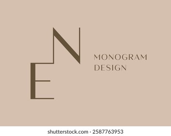 NE or EN letter logo icon design. Classic style luxury initials monogram.