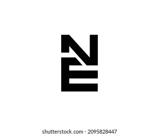 NE EN logo design vector template