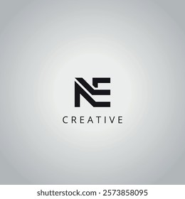 NE EN Modern Creative Alphabet Business Logo Design Vector Icon Symbol.