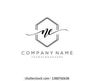 NE handwriting initial  logo vector