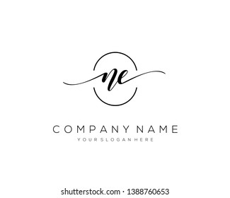 NE handwriting initial  logo vector