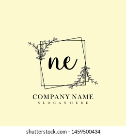NE Initial beauty floral logo template