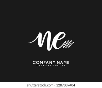 NE Initial Handwriting Logo Template Vector