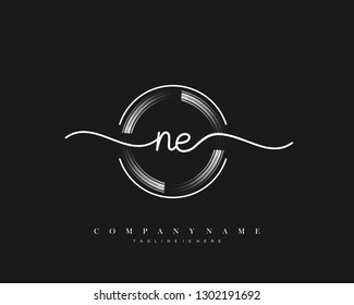  NE initial handwriting logo template vector