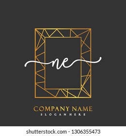NE Initial Handwriting logo template vector