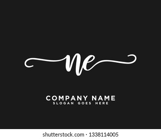 NE Initial Handwriting Logo Vector