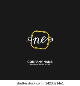 NE Initial handwriting logo vector