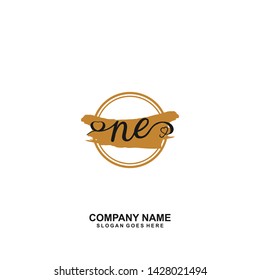 NE Initial handwriting logo vector