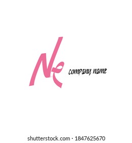Ne Initial handwriting logo vector