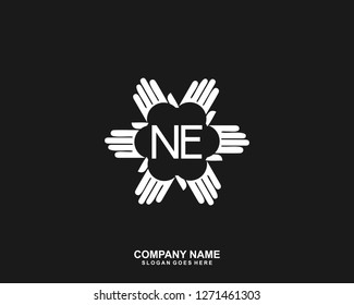 NE Initial letter geometric logo vector