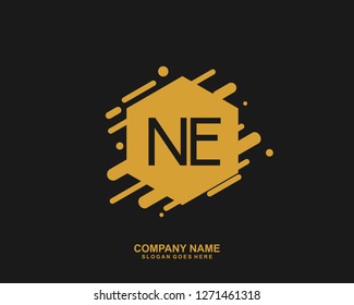NE Initial letter geometric logo vector