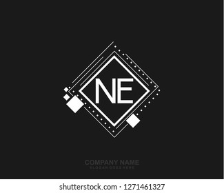 NE Initial letter geometric logo vector