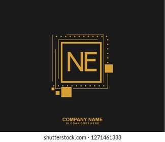 NE Initial letter geometric logo vector