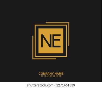 NE Initial letter geometric logo vector