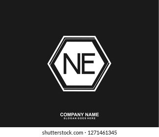 NE Initial letter geometric logo vector