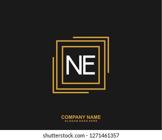 NE Initial letter geometric logo vector