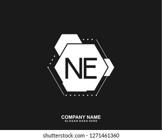 NE Initial letter geometric logo vector