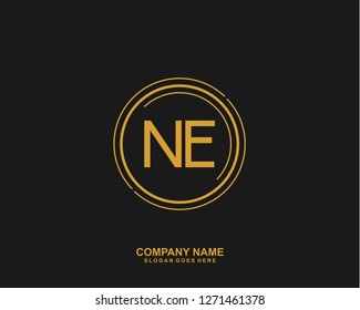 NE Initial letter geometric logo vector