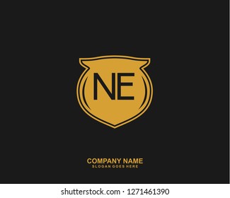 NE Initial letter geometric logo vector