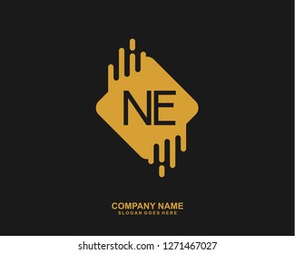 NE Initial letter geometric logo vector