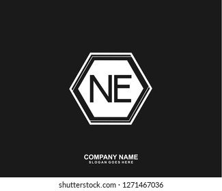 NE Initial letter geometric logo vector