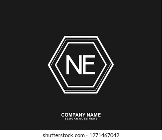 NE Initial letter geometric logo vector