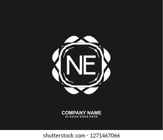 NE Initial letter geometric logo vector