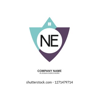 NE Initial letter geometric logo vector