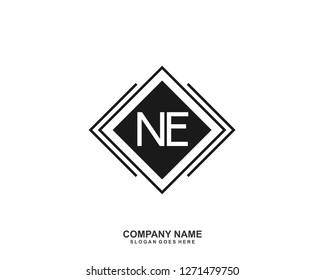 NE Initial letter geometric logo vector