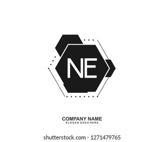 NE Initial letter geometric logo vector