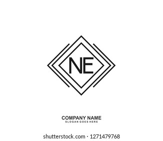 NE Initial letter geometric logo vector