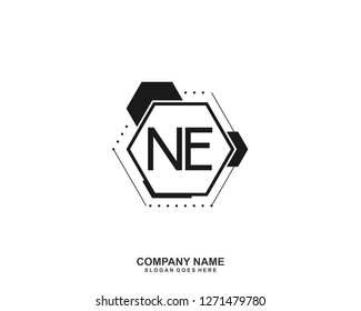 NE Initial letter geometric logo vector