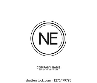NE Initial letter geometric logo vector